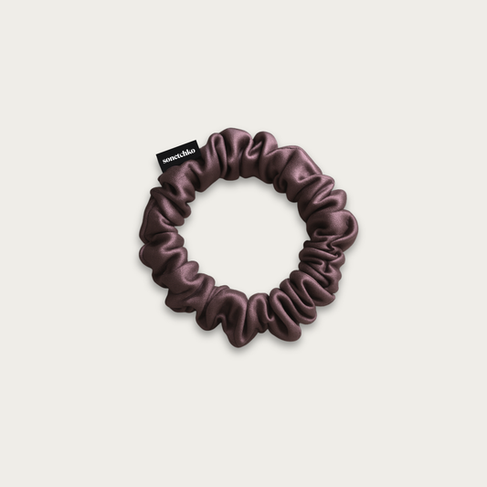 Chouchou 100% soie - Rose chocolat