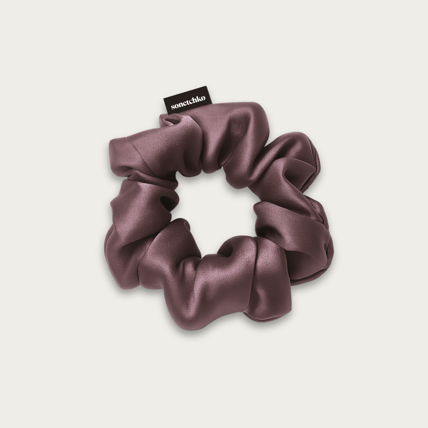 Chouchou 100% soie - Rose chocolat