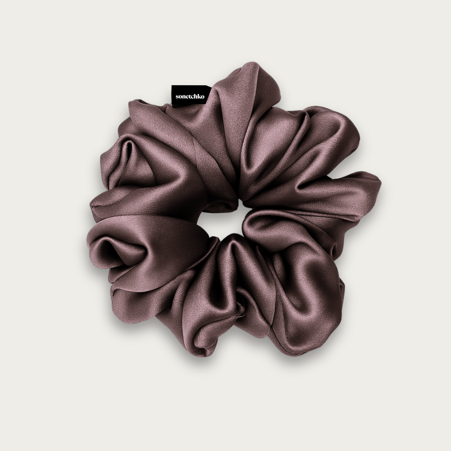 Chouchou 100% soie - Rose chocolat