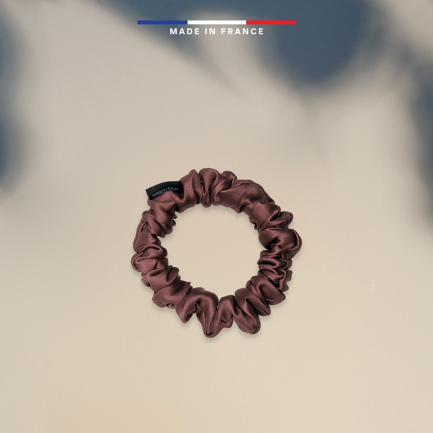 Chouchou 100% soie - Rose chocolat