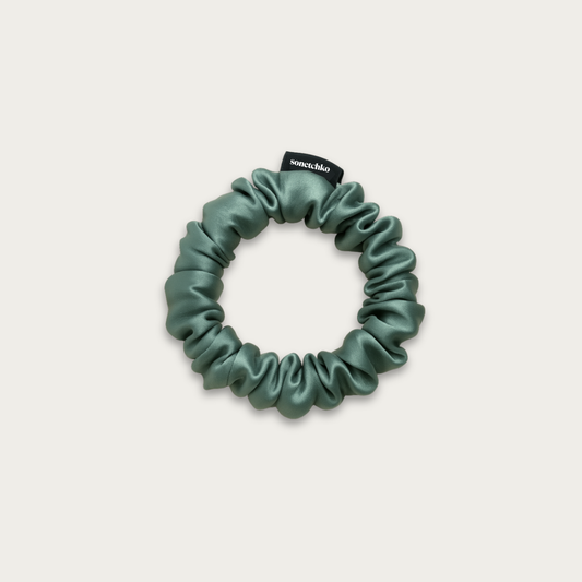 Chouchou 100% soie - Vert d'eau